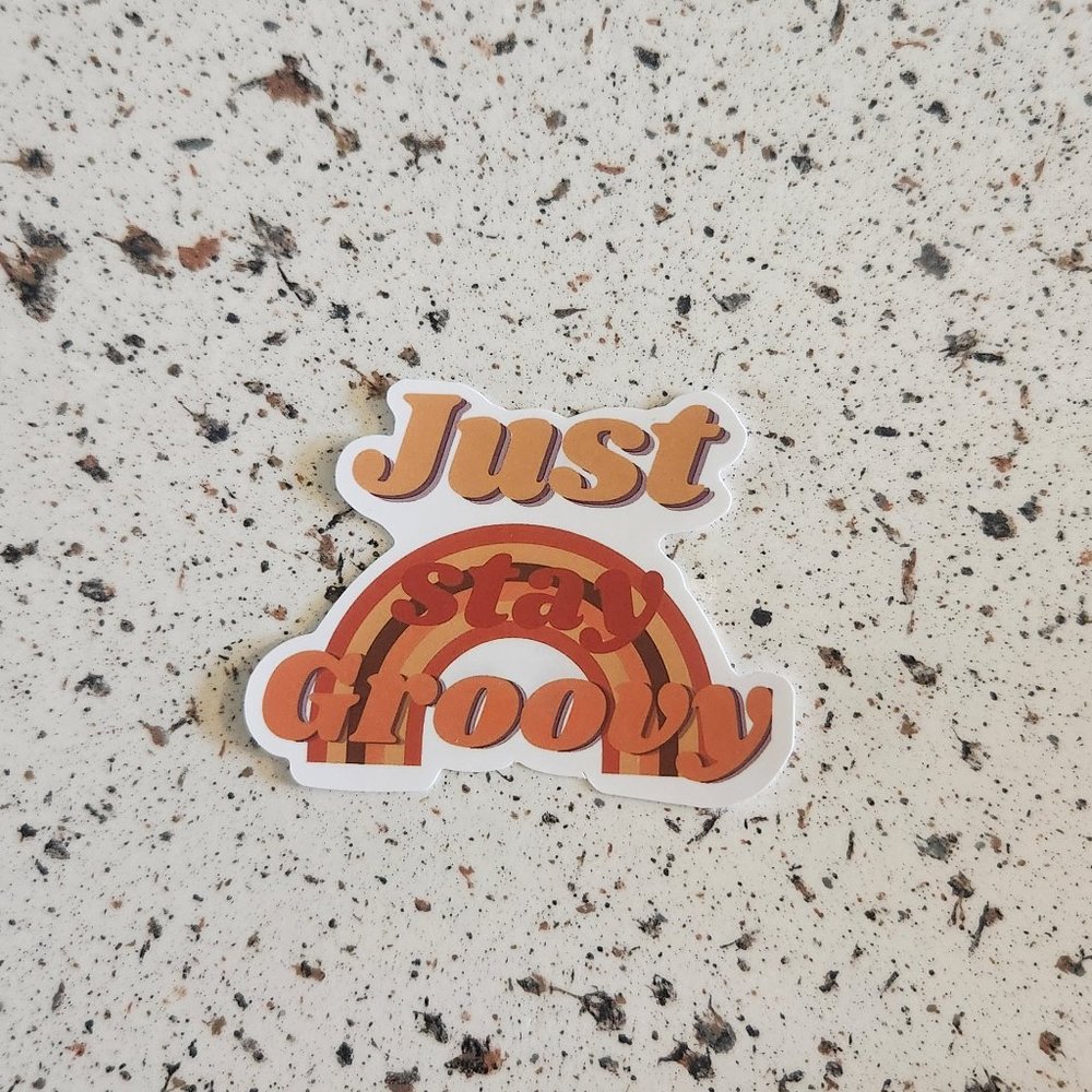 10/$10 NEW Just Stay Groovy Rainbow Retro Hippie Boho Sticker
